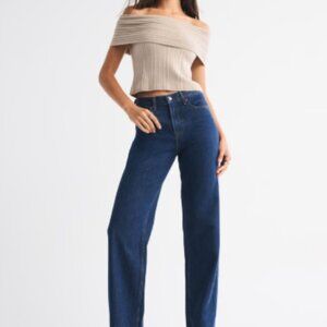 Abercrombie & Fitch Women's Straight Leg Jeans - Dark Blue